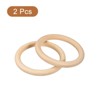 Unique Bargains DIY Crafting Macrame Knitting Natural Smooth Unfinished Wood Rings 2 Pcs - 3 of 4