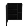GlasFlength Decorative Wall Mirrors Medicine Single Door Cabinet 19" H With Mirror, Five Interior Shelves, Black, Black, 17.7"*5.4"*19.5" - 4 of 4