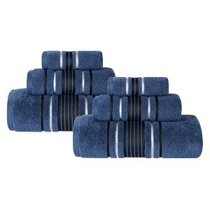 Zero Twist Cotton Solid and Jacquard Bathroom Towel Set by Blue Nile Mills - 1 of 4