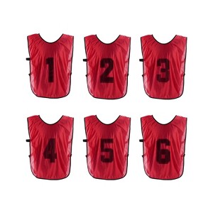 Unique Bargains Team Sports Reversible Numbered Soccer Training Vest 6 Pcs - 1 of 4