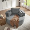 KTMBDW Chenille Swivel Armchair, Accent Barrel Round Sofa Chairs with 3 Removable Pillows, Upholstered Moden Reading Chair for Living Room Bedroom - 2 of 4