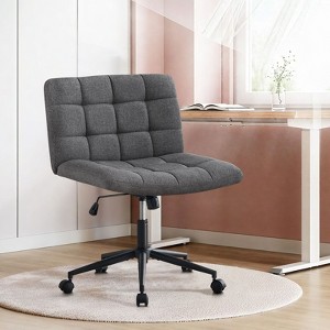 CAVINAS Office Chair with Wheels, Height Adjustable Computer Chair with Crossed Metal Base, Armless Desk Chair for Study, Home Office - 1 of 4