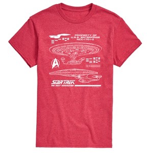 Men's - Star Trek - Next Gen Schematic Short Sleeve Graphic T-Shirt - 1 of 4