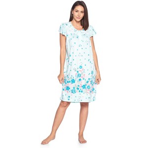 Casual Nights Women's Lace Short Sleeve Nightgown - 1 of 4