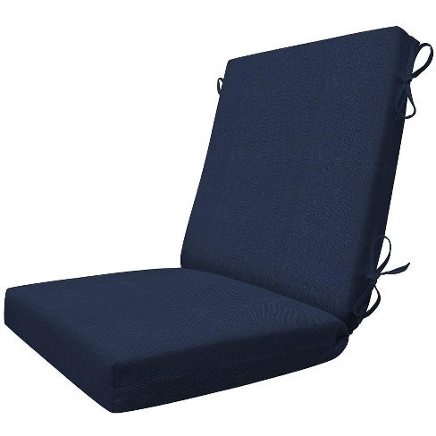 Honeycomb Outdoor Highback Dining Chair Cushion - Textured Solid Indigo ...