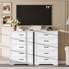 5 Drawers Dresser for Bedroom,Chest of Drawers with Wide Metal Handle,Farmhouse Modern Wooden Tall Dresser - 4 of 4