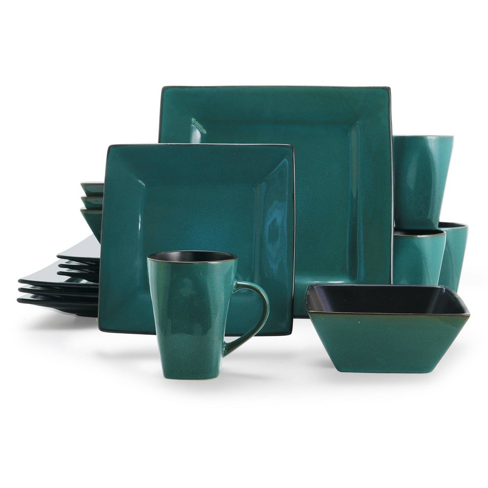 UPC 085081304575 product image for Gibson Elite 16pc Stoneware Overseas Kiesling Dinnerware Set Blue/Black | upcitemdb.com