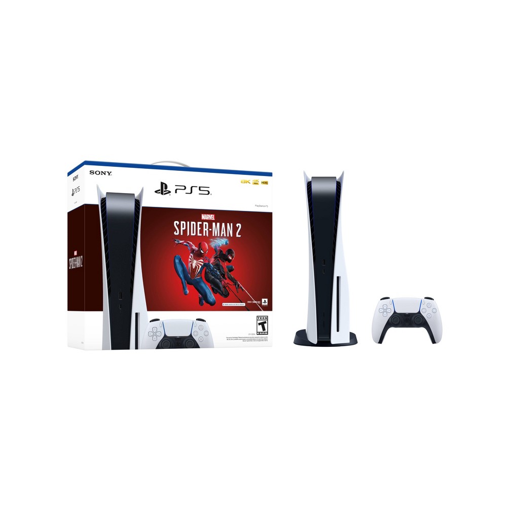 Sony - PlayStation 5 Console – Marvel’s Spider-Man 2 Bundle (Full Game Download Included) - White