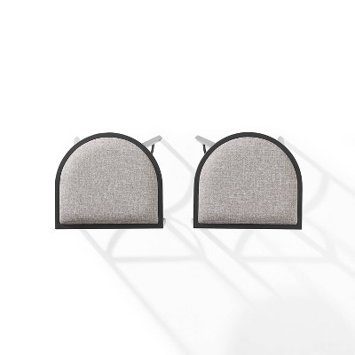 Gray and Matte Black Backless Counter Height Barstools Set