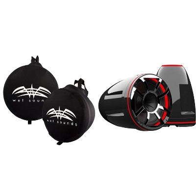 Wet Sounds REV-10-HD-XS-B REV 10" Black HD Tower Speakers with XS Grille (NO Clamps/ Mounts) with SUITZ-REV-10-HD Neoprene Protective Covers