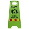 Dryser 3-Pack Slow Down Caution Kids at Play Reflective Safety Signs - 25" Green 2-Sided Children at Play Signs - 2 of 4