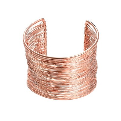 SOHI Women's Rose Gold Wired Statement Bracelet
