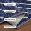 Modern Striped Washable Rug - Non-Slip Backing, Ultra-Thin, Stain-Resistant Carpet - Easy to Clean Floor Cover for Living Room,  Playroom, Blue - 4 of 4