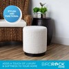 BIRDROCK HOME Round Boucle Ottoman Foot Stool | Soft Padded Vanity Stool | Sturdy Folding Storage Furniture, Living Room, Bedroom, Kids Room - White - 4 of 4