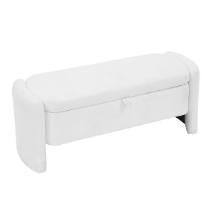 NicBex Storage Ottoman Bench for Bedroom,Oval Storage Bench with Chenille Fabric,Ottoman for Living Room,Bedroom,Entryway - 1 of 4