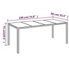 vidaXL Patio Table with Glass Top, Black 74.8"x35.4"x29.5" Poly Rattan - 3 of 4