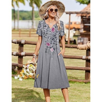 Zeagoo Summer Dresses for Women 2026 Casual Short Sleeve Aline