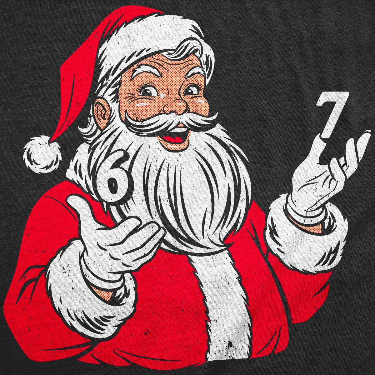 Мужские футболки Crazy Dog T-Shirts, Inc. Mens Funny T Shirts 6 7 Santa Claus Sarcastic Christmas Graphic Novelty Viral Meme Tee For Men - Crazy Dog Men's T Shirt Gift For Christmas Black XL — фото 2