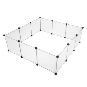 EcoSummer 12PCS Portable Pet Playpen, DIY Expandable Translucent Panels, Easy Assembly Indoor/Outdoor Small Animal Fence. - 1 of 4