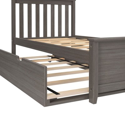 Max & Lily Twin-Size Clay Wood Bed with Trundle