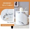 Syemin End Table, Round Accent Table, Marble Effect, Suitable for Living Room, Lounge, White, 15.7"*15.7"*15.7" - 3 of 4