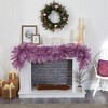 Nearly Natural 6' Pre-lit Pine Artificial Christmas Garland Pink with Warm White Lights: Flocked, 140 Tips, Indoor Decor - 4 of 4