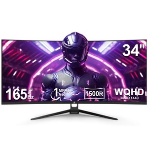 Z-EDGE 34" Ultrawide 165Hz Curved Gaming Monitor, 21:9 UWQHD(3440x1440), , FreeSync, PBP/PIP Mode - 1 of 4