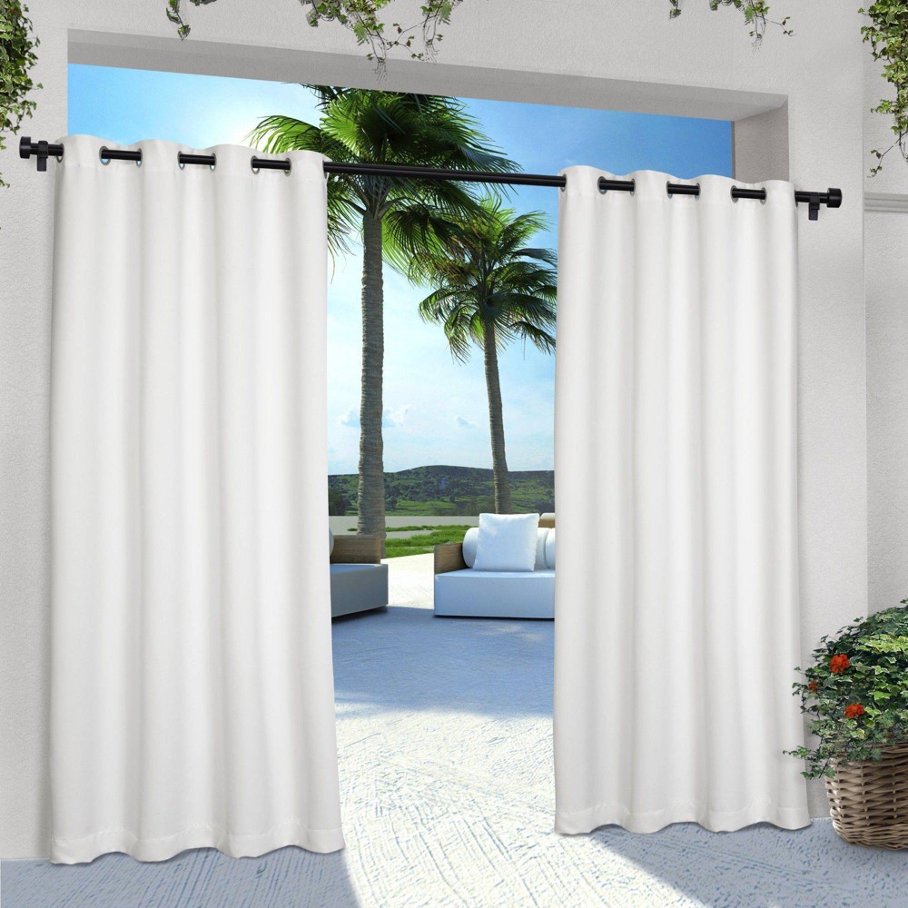 Photos - Curtains & Drapes Set of 2  Solid Cabana Grommet Top Light Filtering Curtain Panel(96"x54")