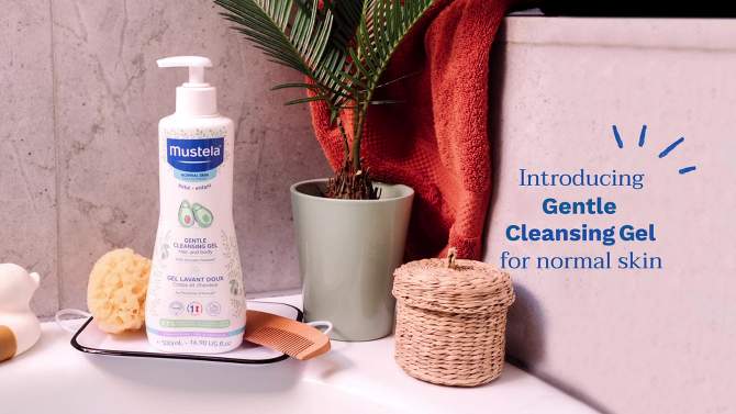 Mustela Gentle Cleansing Gel Baby Body Wash and Baby Shampoo, 2 of 6, play video