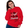 I'm The Angel On Top Christmas Tree Women Crewneck Sweatshirt Brisco Brands - 3 of 4