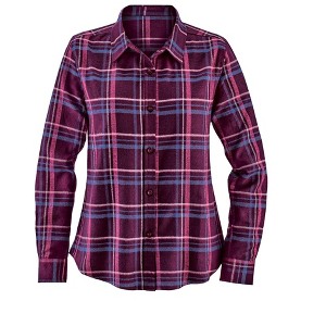Collections Etc Classic Ladies Plaid Flannel Button-Down Shirt - 1 of 4