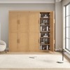 62"x62"x16" Wood Accent Cabinet in Natural Color, Storage Organizer with Adjustable Shelves for Kitchen Bedroom Entryway Living Room Dinning Room - 3 of 4