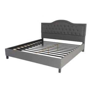 Dante Upholstered Traditional Bed King Dark Gray - Christopher Knight Home