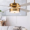 52" 4-Blade Amal Lighted Ceiling Fan Brass/Gold - River of Goods: Reversible, 3-Speed Motor - 2 of 4