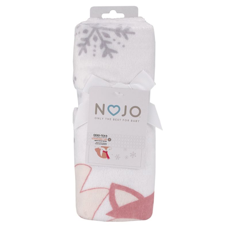 NoJo Fox White, Brown, Red, and Gray "My 1st Christmas" Holiday Photo Op Super Soft Baby Blanket, 3 of 5