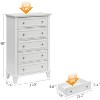 Whizmax 5 Drawers Dresser for Bedroom, White Chest of Drawers Tall Wood Dresser with Large Storage Organizer for Living Room, Closets, Hallway - 2 of 4