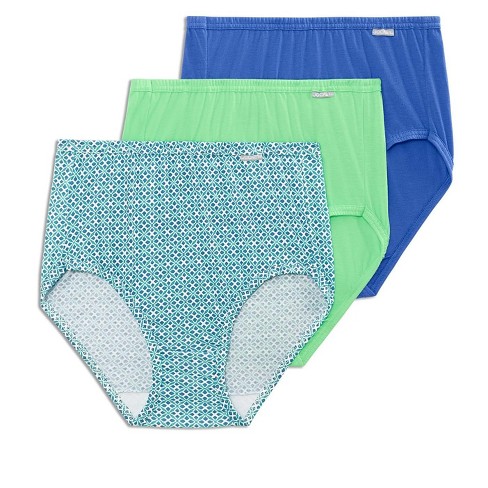 Jockey Womens Elance Brief 3 Pack Underwear Briefs 100% Cotton 5 Blue  Ribbon/mosaic Tile/fresh Pistachio : Target