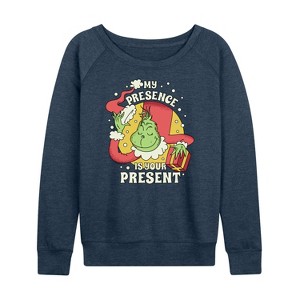 Women's - Dr. Seuss -  Lightweight French Terry Wide Neck Long Sleeve Shirt - 1 of 4