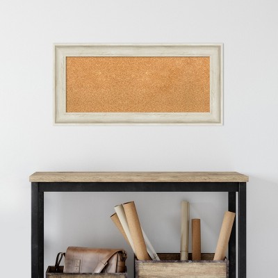 Regal Birch Cream Framed Natural Cork Bulletin Board 35x17