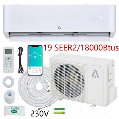 9000/12000/18000/24000/36000Btus Mini Split Air Conditioner 19/23 Seer2 With Heater System 115V/230V