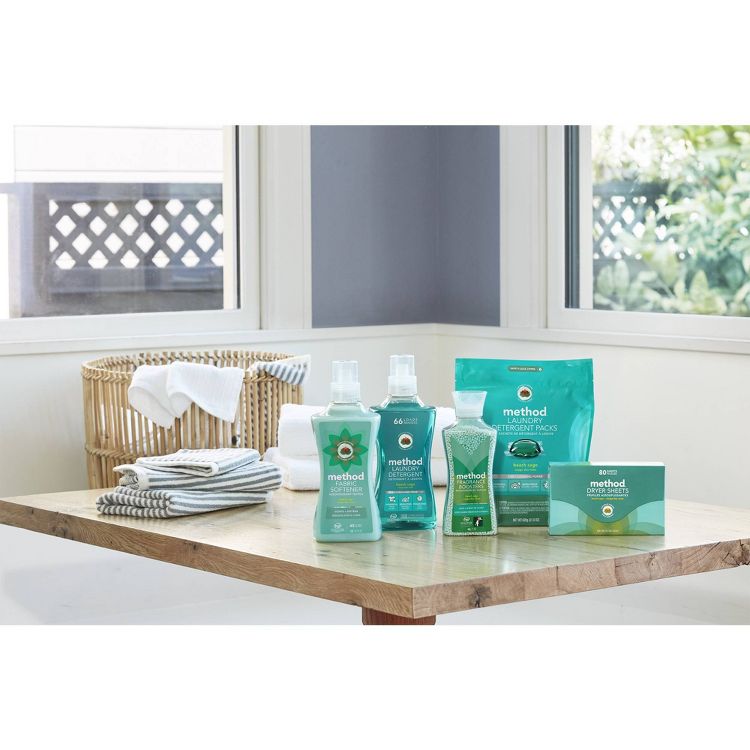 Method Beach Sage HE Concentrated Liquid Laundry Detergent 66 Loads - 53.5 fl oz: Dermatologist Tested, Ammonia-Free, Aluminum-Free, Phosphate-Free, 3 of 6