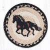 Earth Rugs Stallion Round Trivet – 10"x10" Braided Natural Fiber Hot Pad with Rustic Horse Print for Western Decor - 2 of 3