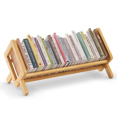 Wood Desktop Bookshelf, Small Bookcase Organizer Tilting Bookshelves Storage Rack Display Stand 19.7 Inches
