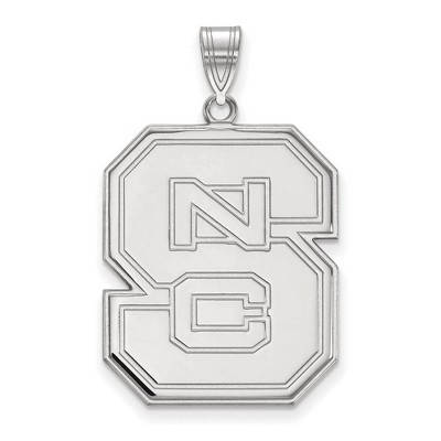 Black Bow Jewelry 10k White Gold North Carolina State Wolfpack NCAA Extra Large Pendant