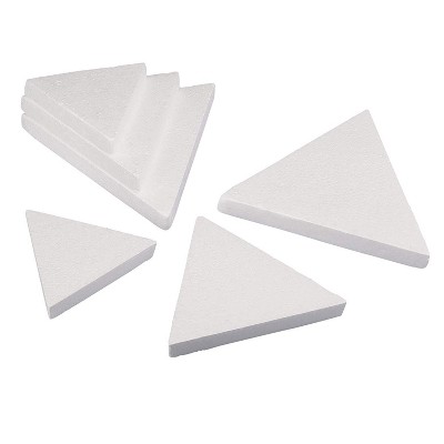 6 Pack Triangle Polystyrene Foam, Painting Activity for Kids, DIY Toy Puzzle, Arts & Crafts Supplies for School Project, 3 Sizes