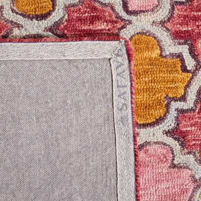 Handmade Red Wool Tufted 4' x 6' Rectangular Rug