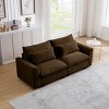 2 Seater Corduroy Sofa, Modular Couch with Deep Seat and Soft Pillows, 86.6" Sectional for Living Room-3irtyhousy - 3 of 4