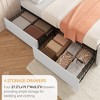 Bed Frame with Adjustable Headboard and 4 Storage Drawers, Upholstered Platform Bed Frame, No Box Spring Needed, Noise Free, Easy Assembly - 3 of 4