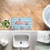 Stupell Industries Brushstroke Flamingos on Stripes Printed Plush Bathroom Floor Mat, design by Paul Brent - 4 of 4