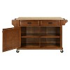 Kitchen Storage Cabinet - 5-Caster Rolling Buffet Cart with Spice Rack, Towel Holder, 2 Drawers & Adjustable Shelves for Pantry, Entryway - 4 of 4